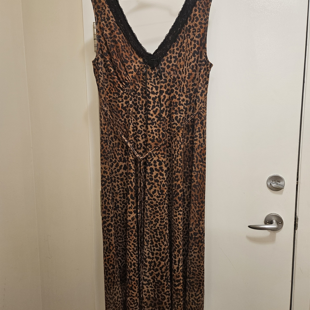 Shein Brown Leopard Maxi Dress